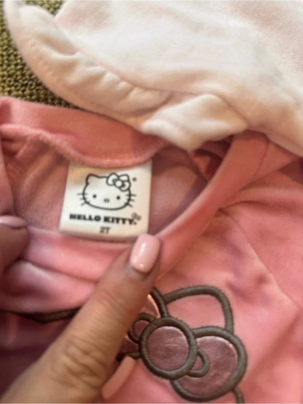 Hello Kitty Pink Hooded Pullover with Bow Detail